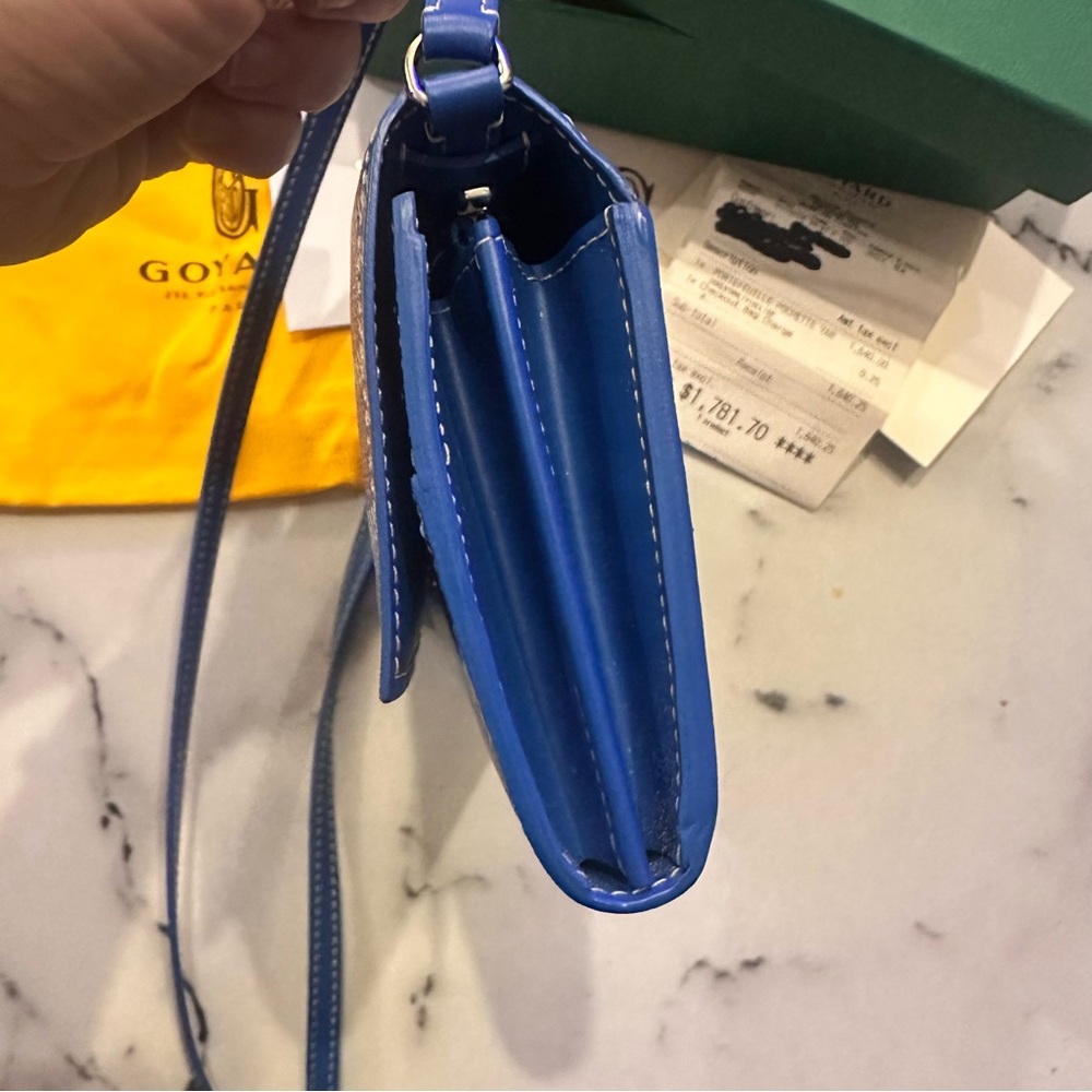 Goyard Blue Crossbody Wallet on Strap - Picture 10 of 16